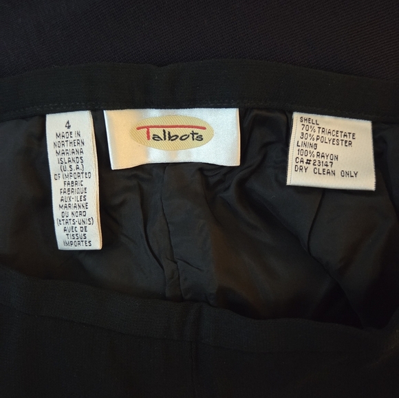 Talbots Vintage Black Lined High Waisted Side Zip Straight Leg Pants NWT Size 4 - Picture 9 of 12